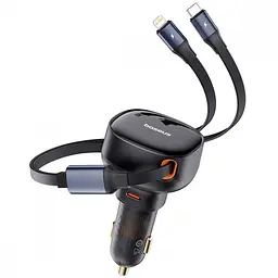 АЗП Baseus Enjoyment Pro 60W (Type-C) + Retractable Type-C+Lightning Cables, в асортименті - мініатюра 6