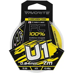 Флюорокарбон Favorite U1 FC 7 м 26/0.84 мм 95.9 lb/43.48 кг - мініатюра 2