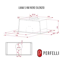 Витяжка повновбудована PERFELLI LIANA 5 NW NERO SILENZIO - мініатюра 11