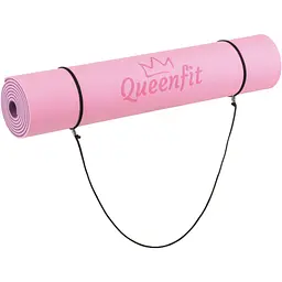 Килимок (мат) для фітнесу та йоги Queenfit Premium TPE 0,6см рожево-фіолетовий - мініатюра 8