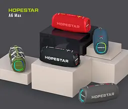 Бездротова акумуляторна Bluetooth колонка BT5.0 караоке бумбокс 80W акустична система з мікрофоном та LED RGB підсвічуванням Hopestar A6 Max - мініатюра 5