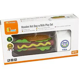 Набір іграшкових продуктів Viga Toys Хот-дог и молоко (51601) - мініатюра 2