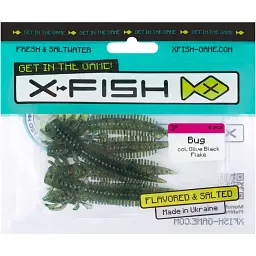 Силікон X-Fish Bug 3" Olive Black Flake (6шт/уп) - мініатюра 2