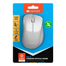 Мишка Canyon MW-11 Wireless Pixart White Grey (CNE-CMSW11PW) - мініатюра 6