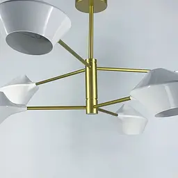 Оригінальна стельова люстра Lumina Deco у золотому каркасі Line.F H 690/6 SGD - мініатюра 3