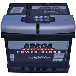 Автомобільний акумулятор BERGA Power Block 6СТ-44Ah АзЕ 440A (EN) 544402044 - мініатюра 2