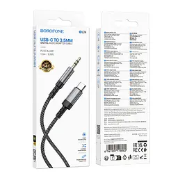 Аудіо кабель Borofone BL24 Type-C – AUX 3.5мм 1 м Metal Grey (36881_3609467) - мініатюра 3