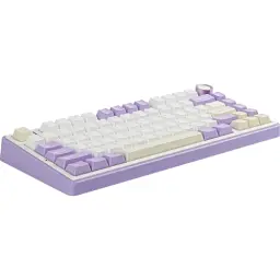 Клавіатура бездротова Aula F75, White/Purple, Bluetooth 5.0 / 2.4GHz USB / Type-C, механічна (перемикачі Gasket Reaper), RGB підсвічування, 80 кнопок, акумулятор, EN/UA (6978080501479) - мініатюра 3