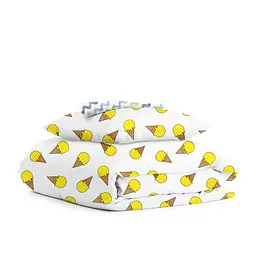 Дитяча постільна білизна в ліжечко ICECREAM CS3, жовтий (IcecreamYellow_Wave_140)