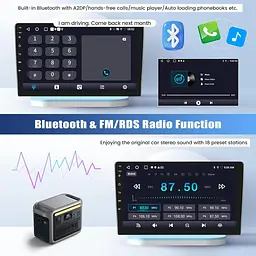 Автомобільне радіо 2G+64G GOHHDL Android 2 Din для Renault Dacia Logan 2 Sandero B52 2012-2019 з Carplay Android Auto, 9-дюймовий - мініатюра 3