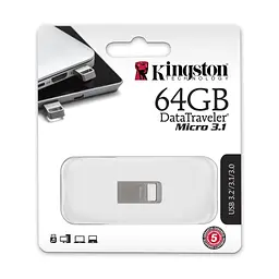 Накопичувач 64GB USB 3.2 Type-A Gen1 DT Micro R200MB/s Metal Kingston teh0013405 - мініатюра 4