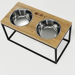 Hollky Base L — миски на підставці для середніх і великих собак (2 × 0,95 л, висота 20 см) - мініатюра 5