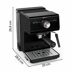 Кавоварка ріжкова Authentic C50 2л, мелена, ручний капучинатор, 15 бар, чорний Krups kuh0015268 - мініатюра 3