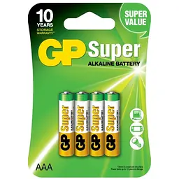 Батарейка GP Super Alkaline AAA LR03 (24A-U4) 4 шт.