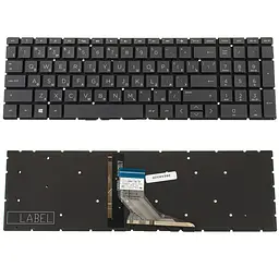 Клавіатура для ноутбука HP (250 G7, 255 G7 series) rus, black, без фрейма, підсвічування клавіш(оригінал)