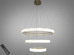 LED-люстра для залу Diasha 583-800+600+400G золото, 3 кільця, 250 Вт, 80 см, до 40 м2