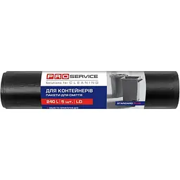 Пакети для сміття Pro Service LD Standart Plus 240 л 5 шт. міцні Чорні (16120500)