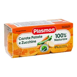 Набір пюре Plasmon Omogeneizzato Морква, картопля та цукіні, 160 г (2 шт. по 80 г) - мініатюра 3