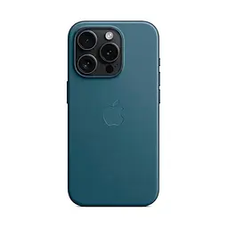 Чехол для Apple iPhone 15 Pro, FineWoven Case with MagSafe, синий, защитная накладка из материала FineWoven, противоударный, для iPhone, защита всего корпуса, поддержка беспроводной зарядки и MagSafe, (ARM71985) - мініатюра 6