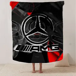 Плед плюшевий на подарунок 3D Mercedes-Benz AMG 160х200 см - мініатюра 2