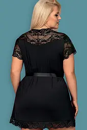 Пеньюар Obsessive 810-PEI-1 peignoir (Чорний, L/XL) Obsessive 80082; SO7161 96796 - мініатюра 4