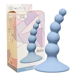 Анальна пробка Lola Games Ribbed Plug 10.5 см (блакитний) - мініатюра 5