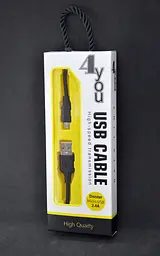 Usb-cable Micro USB 4you Dnister black (2.4A, Silicon Perfect)