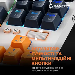 Клавіатура GamePro Red з Hot-Swap RGB White дротова механічна (MK180W) - мініатюра 7