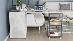 Стіл-тумба трансформер Смарт 3/1 з етажеркою Ferrum-decor 1430x1450x500 Чорний метал ДСП Бетон 16 мм (FRD-105115) - мініатюра 15