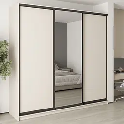 Шафа-купе тридверна MebelStar Комбо BG 2ДСП/Дзеркало 250x60x240 см Кашемір (MBS-9665)