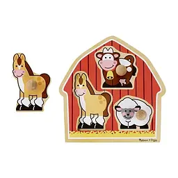 Формовий пазл Melissa&Doug Тварини з ферми, 3 елементи (MD2054) - мініатюра 4