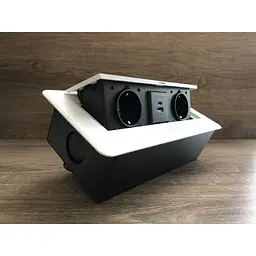 Настільна розетка 2R+USB+Type-C біла