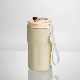 Термочашка Coffee 400 мл з ремінцем і датчиком температури Yiwu білий