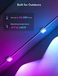 Govee Гірлянда Smart LED H705A Permanent Outdoor Lights, RGBIC, IP67, 30м, кабель прозорий - мініатюра 5