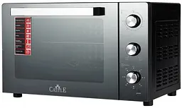 Електродуховка Castle CPE-45B, Black, 1700W, 45л, конвекція, подвійне термостійке скло, 4 нагрівальних елемента, підсвітка, таймер, термостат 70-250 °C, сховані регулятори, деко, решітка, ручка для деко, лоток для крихт - мініатюра 2