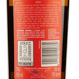 Вино Hidalgo La Gitana Jerez Fino Heredad de Hidalgo, біле, сухе, 0,75 л - мініатюра 4