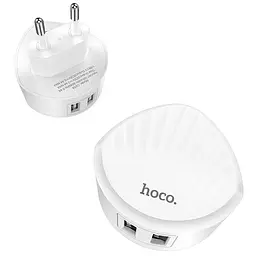 СЗУ Hoco C67A Shell 2.4 A/2 USB White - мініатюра 2