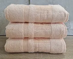 Набір турецьких бамбукових махрових рушників Zeron 3 штуки 50х90 Bamboo Juicy Peach