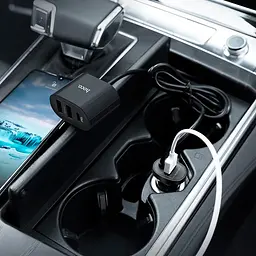 Автомобільний зарядний пристрій Hoco Z35 3USB PD3.0 Black - мініатюра 4
