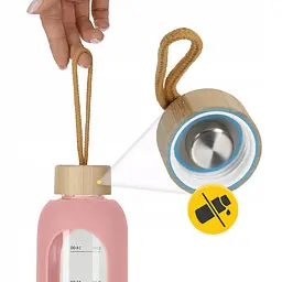 Пляшка для води спортивна 4FIZJO 1000 мл скляна Pink (P-5905973403887) - мініатюра 9
