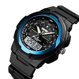 Наручний годинник чоловічий Skmei 1454 Light Blue (12381) - мініатюра 2