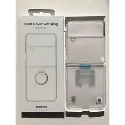 Оригінальний прозорий чохол із кільцем Samsung для Galaxy Z Flip4 Clear Cover with Ring Crystal EF-OF721CTEGUA - мініатюра 2
