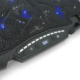 Підставка під ноутбук IceCoorel K12, 10-17", 15 * 60mm 2500±10% RPM, корпус пластик + алюміній, TYPE-C + USB, 400x305x39mm, Black, Box, Q10 - мініатюра 2