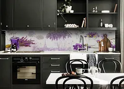 Вініловий кухонний фартух Лаванда та Бузок для кухні наклейка Квіти Фіолетовий 65х250 см Happy Pocket Z180417 - мініатюра 4