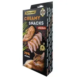 Ласощі для котів Lucky Star Лагідне пюре з м\'яса курки у стіках 10 г (4820112701475)