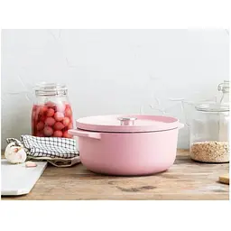 Каструля KitchenAid Cast Iron чавунна з кришкою 26 см 5.2 л суха троянда (CC007431-001) - мініатюра 5