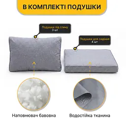Комплект садових меблів LEOBRO Lounge Set 3-в-1 (LB-1057) - мініатюра 6
