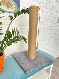 Кігтеточка з широким стовпчиком для кота 65*40*40 см Сірий
