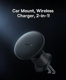 Тримач із бездротовою зарядкою для авто Baseus CW01 Magnetic 15W чорний - мініатюра 7