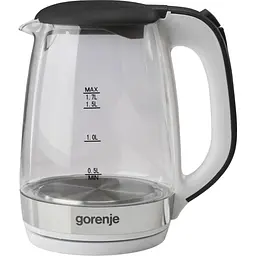 Електрочайник Gorenje 1.7 л 2 200 Вт strix контроль скло білий kuh0015384